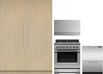 5 Piece Package Includes Refrigerator, Freezer, Range, Hood And Dishwasher